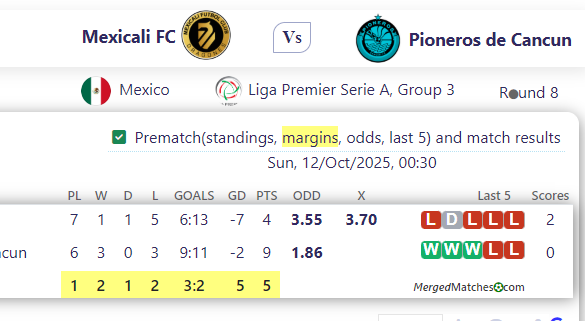 Mexicali FC Vs Pioneros de Cancun screenshot