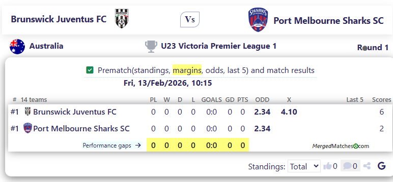 Brunswick Juventus FC Vs Port Melbourne Sharks SC screenshot