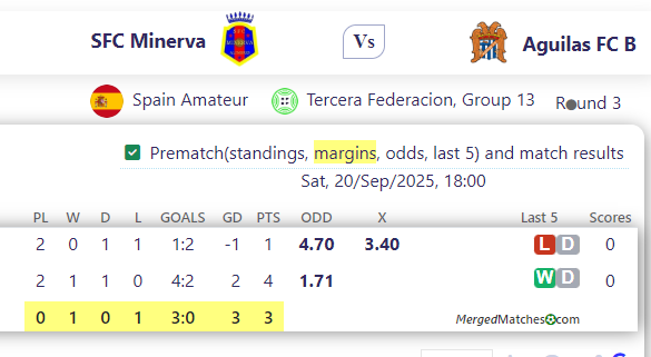SFC Minerva Vs Aguilas FC B screenshot