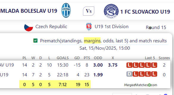 MLADA BOLESLAV U19 Vs 1 FC SLOVACKO U19 screenshot