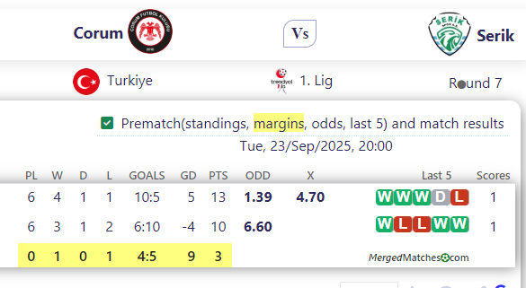 Corum Vs Serik screenshot