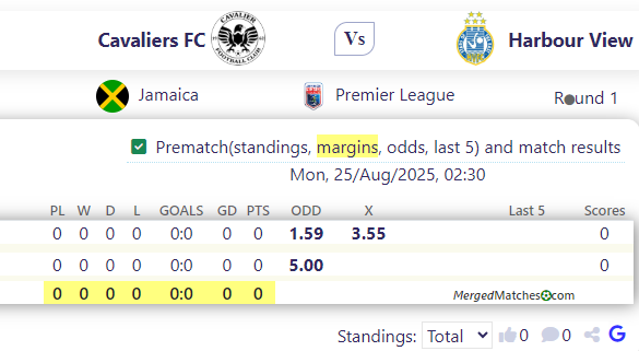 Cavaliers FC Vs Harbour View screenshot