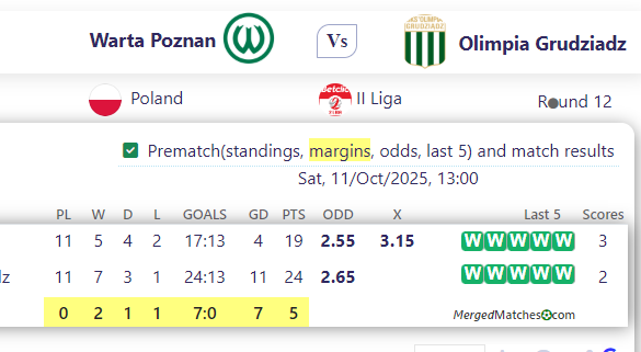 Warta Poznan Vs Olimpia Grudziadz screenshot