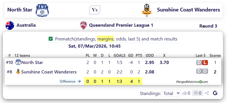 North Star FC Vs Sunshine Coast Wanderers screenshot
