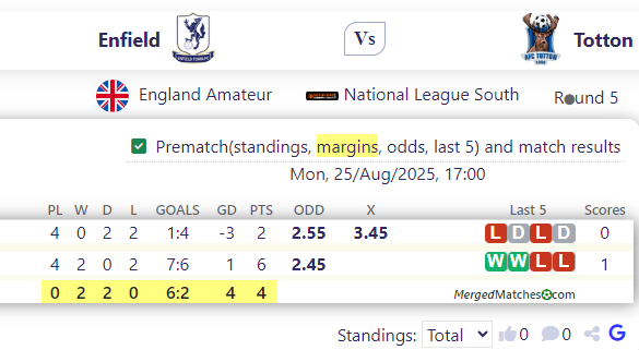 Enfield Vs Totton screenshot