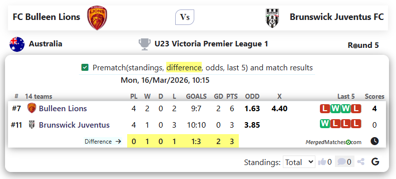 FC Bulleen Lions Vs Brunswick Juventus FC screenshot