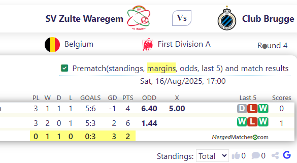 SV Zulte Waregem Vs Club Brugge screenshot