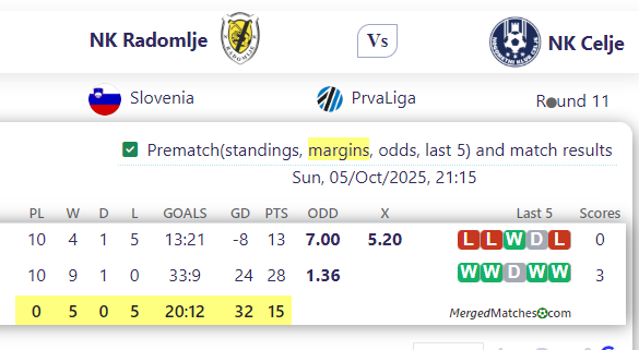 NK Radomlje Vs NK Celje screenshot