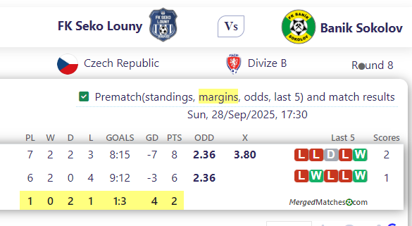 FK Seko Louny Vs Banik Sokolov screenshot