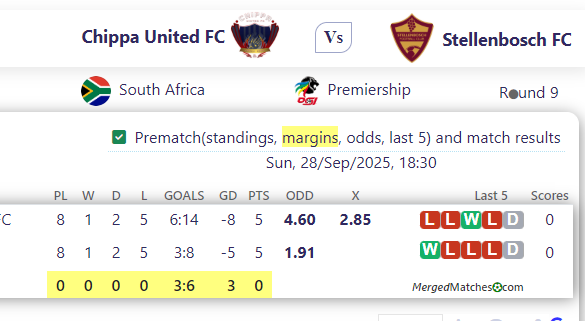 Chippa United FC Vs Stellenbosch FC screenshot