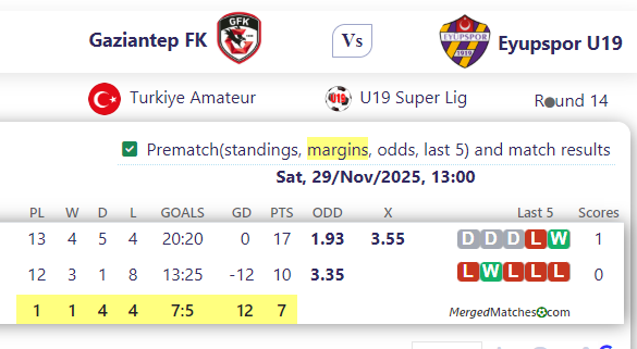 Gaziantep FK Vs Eyupspor U19 screenshot