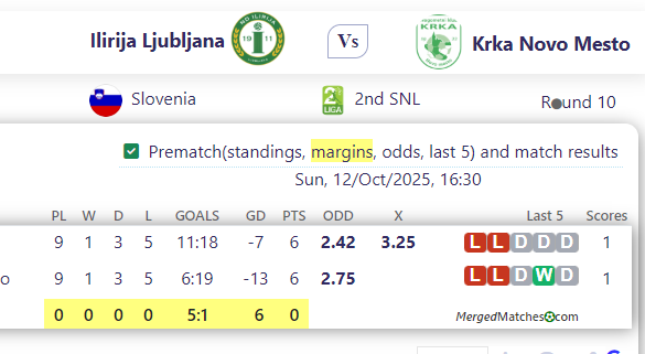 Ilirija Ljubljana Vs Krka Novo Mesto screenshot