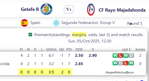 Getafe B Vs CF Rayo Majadahonda screenshot