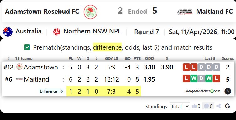 Adamstown Rosebud FC Vs Maitland FC screenshot