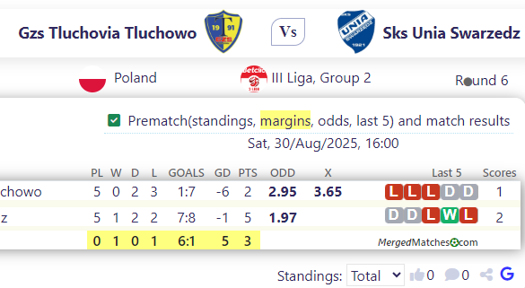 Gzs Tluchovia Tluchowo Vs Sks Unia Swarzedz screenshot
