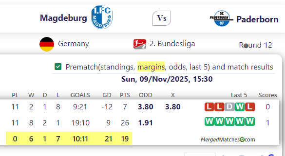 Magdeburg Vs Paderborn screenshot
