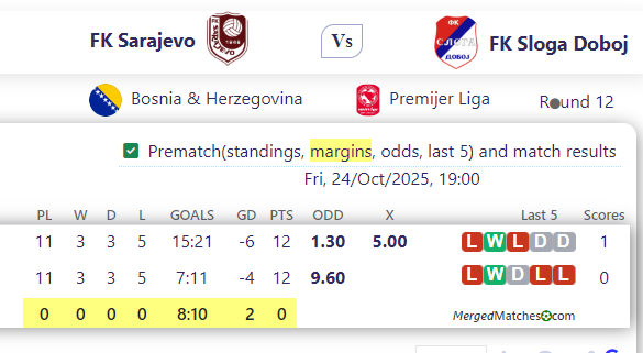 FK Sarajevo Vs FK Sloga Doboj screenshot