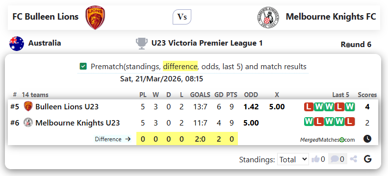 FC Bulleen Lions Vs Melbourne Knights FC screenshot