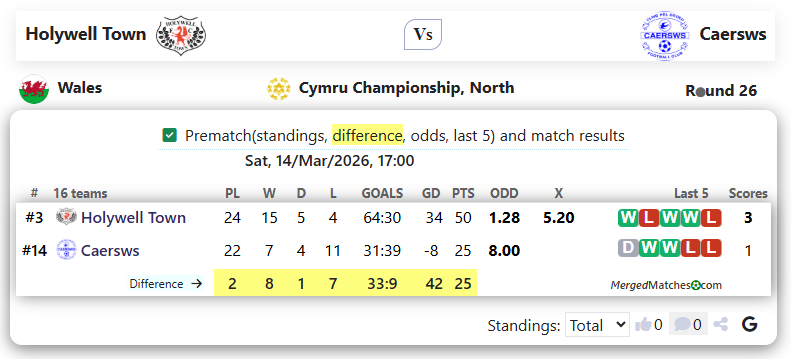 Holywell Town Vs Caersws screenshot