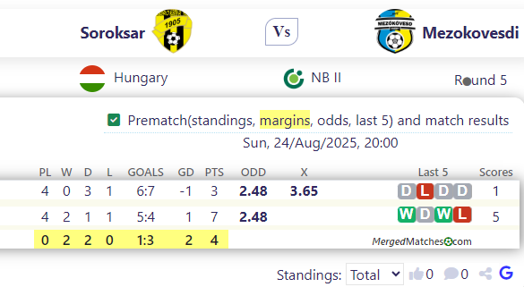Soroksar Vs Mezokovesdi screenshot