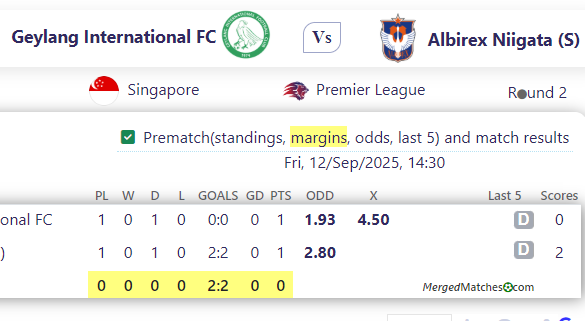Geylang International FC Vs Albirex Niigata (S) screenshot