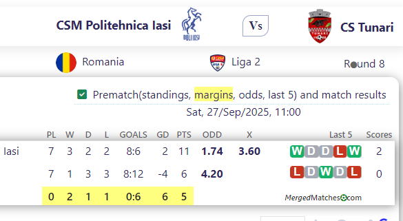 CSM Politehnica Iasi Vs CS Tunari screenshot