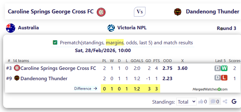 Caroline Springs George Cross FC Vs Dandenong Thunder screenshot