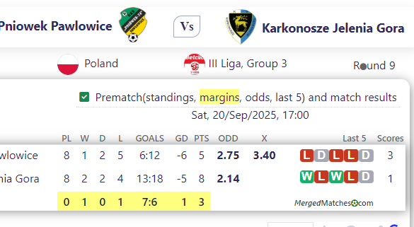 GKS Pniowek Pawlowice Vs Karkonosze Jelenia Gora screenshot