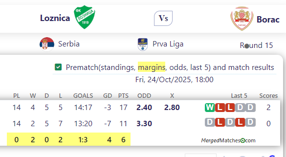 Loznica Vs Borac screenshot