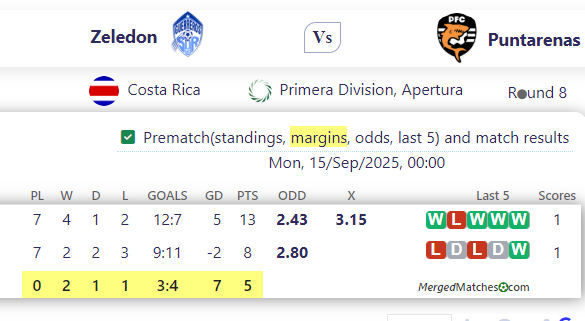 Perez Zeledon Vs Puntarenas FC screenshot