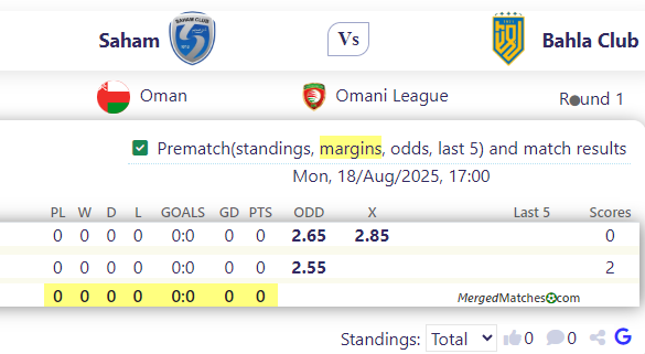 Saham Vs Bahla Club screenshot