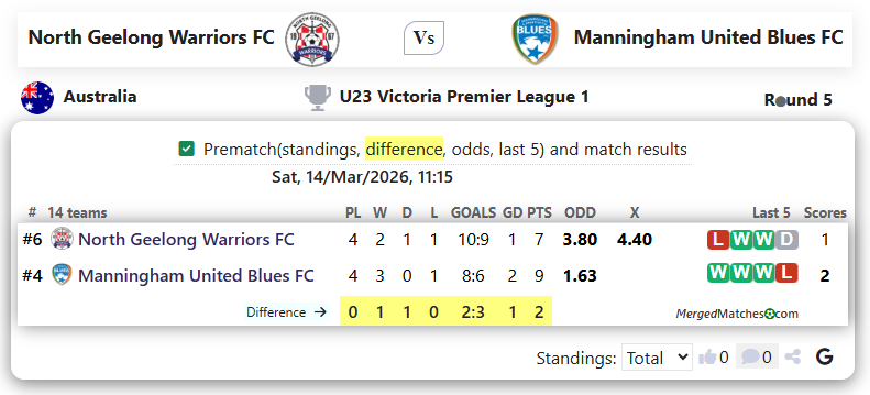 North Geelong Warriors FC Vs Manningham United Blues FC screenshot