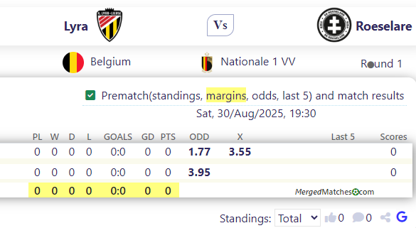 Lyra Vs Roeselare screenshot