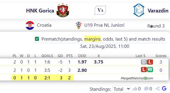 HNK Gorica Vs Varazdin screenshot