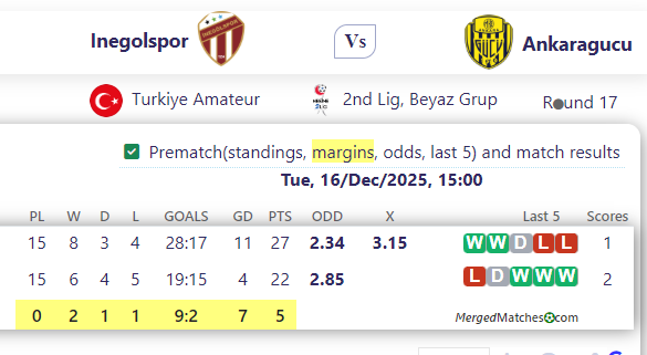 Inegolspor Vs Ankaragucu screenshot