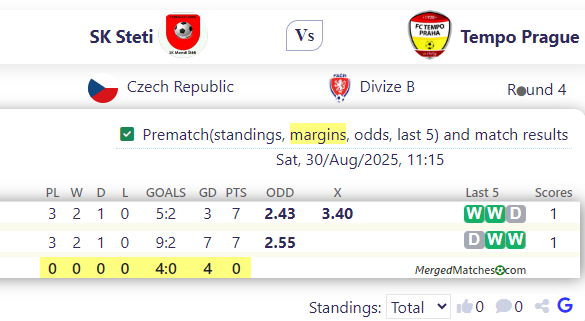 SK Steti Vs Tempo Prague screenshot