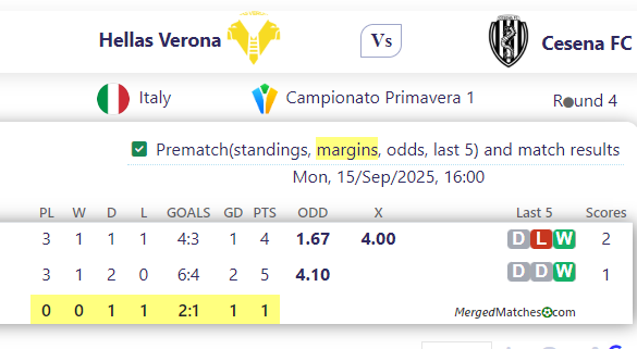 Hellas Verona Vs Cesena FC screenshot
