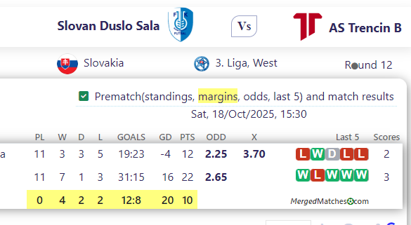 Slovan Duslo Sala Vs AS Trencin B screenshot