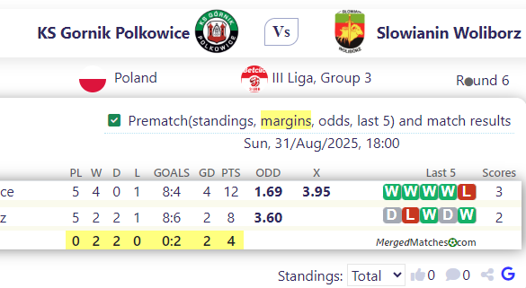 KS Gornik Polkowice Vs Slowianin Woliborz screenshot