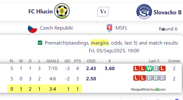 FC Hlucin Vs Slovacko B screenshot