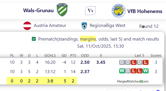 Wals-Grunau Vs VfB Hohenems screenshot