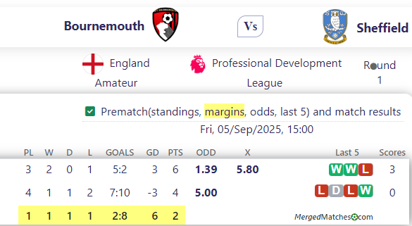 Bournemouth Vs Sheffield screenshot