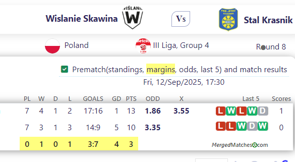 Wislanie Skawina Vs Stal Krasnik screenshot