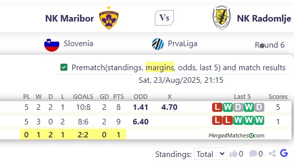 NK Maribor Vs NK Radomlje screenshot
