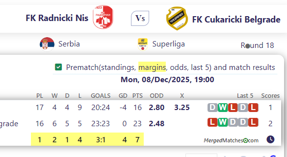 FK Radnicki Nis Vs FK Cukaricki Belgrade screenshot