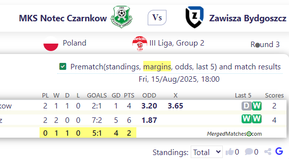 MKS Notec Czarnkow Vs Zawisza Bydgoszcz screenshot