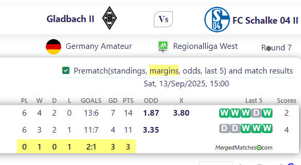 Gladbach II Vs FC Schalke 04 II screenshot