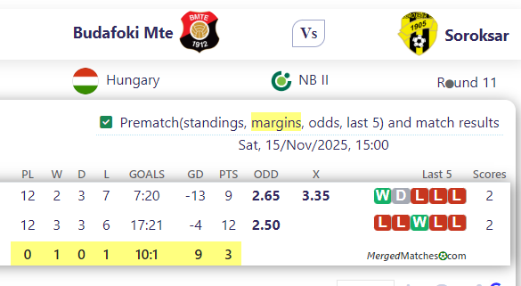 Budafoki Mte Vs Soroksar screenshot
