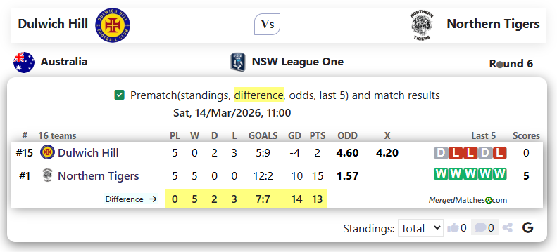 Dulwich Hill Vs Northern Tigers screenshot