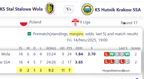 ZKS Stal Stalowa Wola Vs KS Hutnik Krakow SSA screenshot